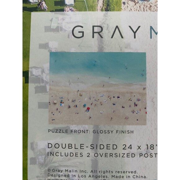 Galison Gray Malin Double Sided Puzzle 500 Pieces Beach Scene *Complete* - Picture 5 of 12